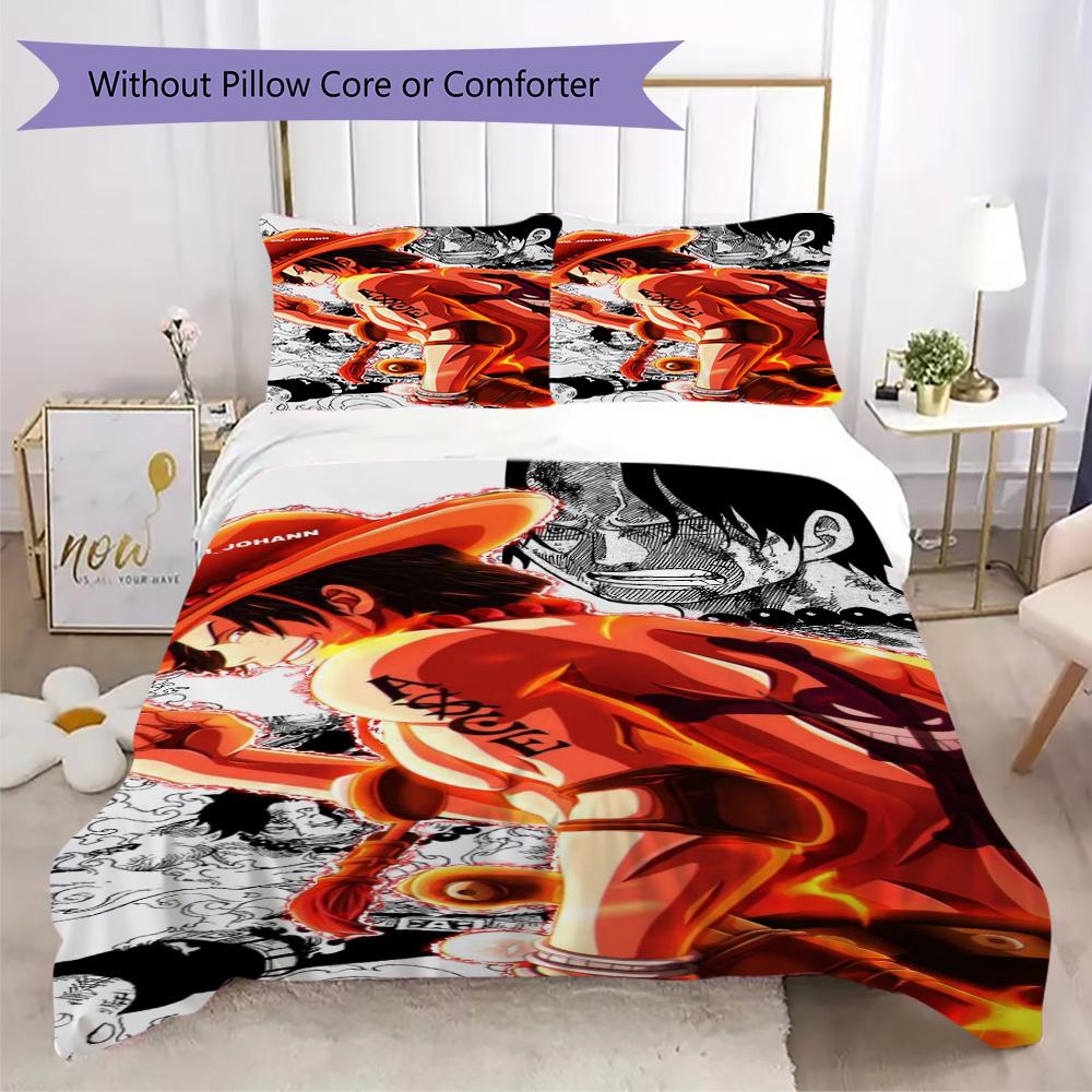 Starring the classic Japanese cartoon ONE PIECE Monkey D. Luffy provides comfortable bedding covers and pillowcases for home use (without core) K18