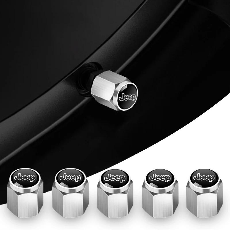 5 PCS Set Car Wheel Tire Metal Valve Cap Air Valve Cover for Jeep Grand Cherokee Wrangler JK Gladiator Compass Renegade Patriot AMT1