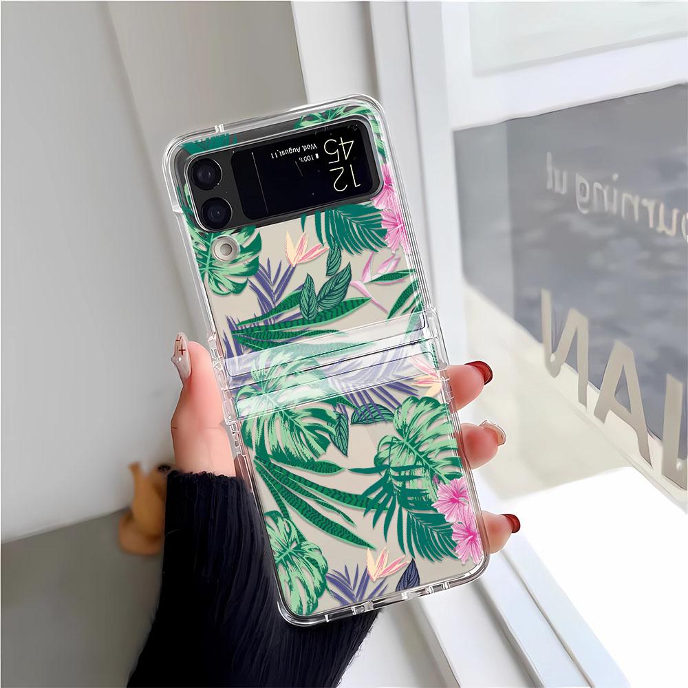 Capa de Celular Libélula em Flor Para Samsung Z Flip 3 4 5 6 F711 Capas Funda Para Samsung Z FLIP 3 4 5 6 Capa Cover Funda Coque