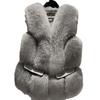 Europe, America, winter new young fur vest women's short fur integrated imitation fox fur vest