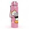 1PC Two Cats Playing Scene 750ml Color Plastic Sports Water Bottle Leakproof Flip Straw Lid Suitable for Sports Office Home Use