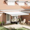 Manual Retractable Awning vidaXL with White LED 450x300 Cm 3330988