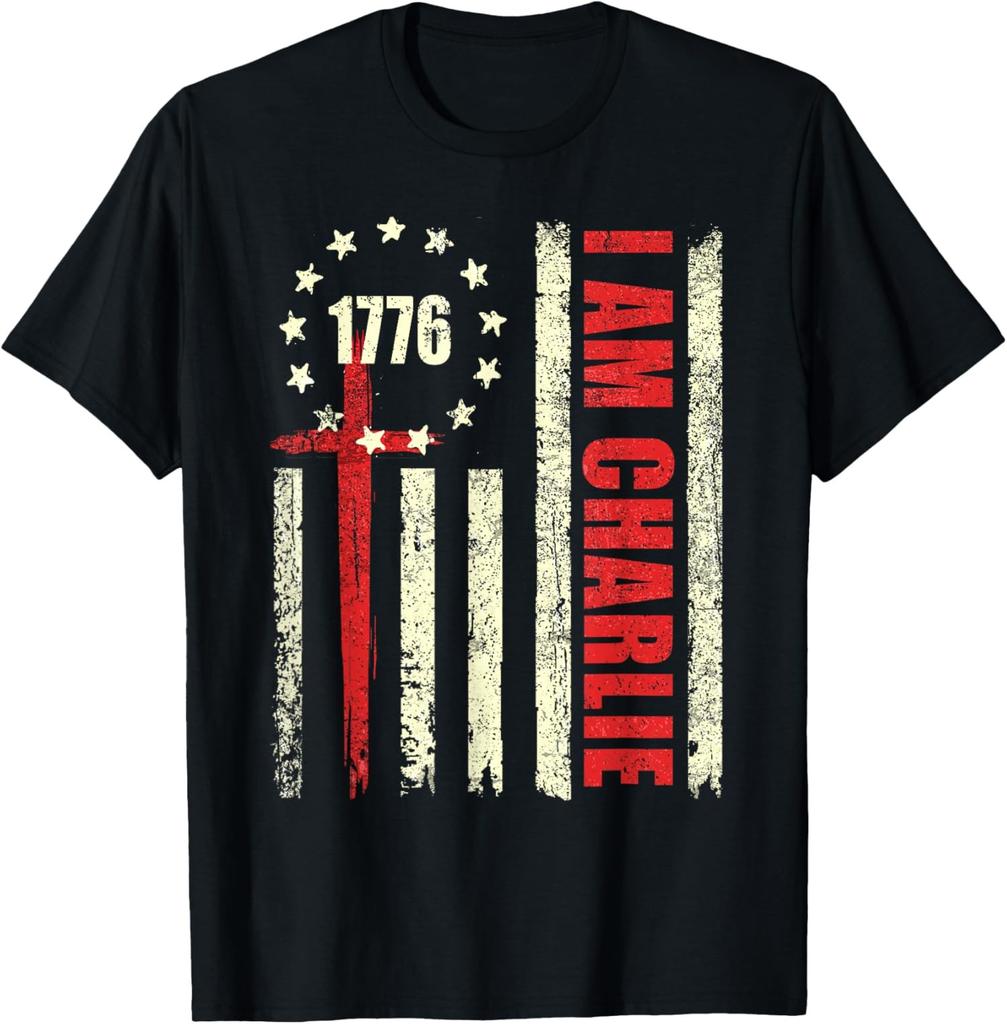 I am Charlie Name Personalized Us Flag Unisex T-Shirt