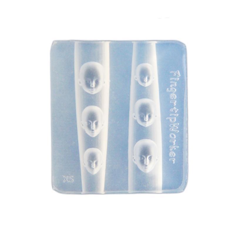

DIY Cute Small Doll Face Shaped Manicure Patterns Mould Handmade Women Nail Decoration Silicone Mold Nail Art Template Tool білий