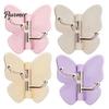 Polished Wood Adhesive Hook 4PCS Butterfly Rotating Hook, with 3 Swivel No Drill Peel And Stick Hooks Wall Space Saving for Bathroom Kitchen