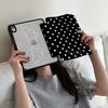 Black and white polka dot Apple iPad Air 7/6/5 tablet case, Pro tablet shell, 11/10/9 protective case