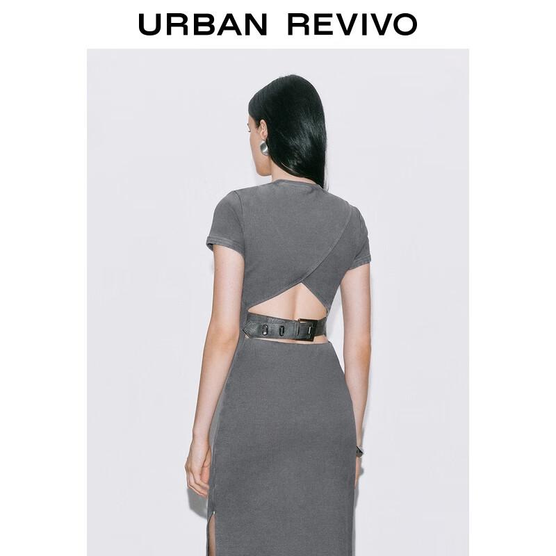 UR 2025 Autumn Cross Hollow Back Short Sleeve Dress UWJ750070