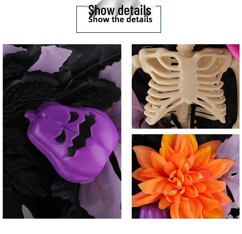Halloween Skull Wreath: Hong Kong Love Door Ornament & Porch Decoration
