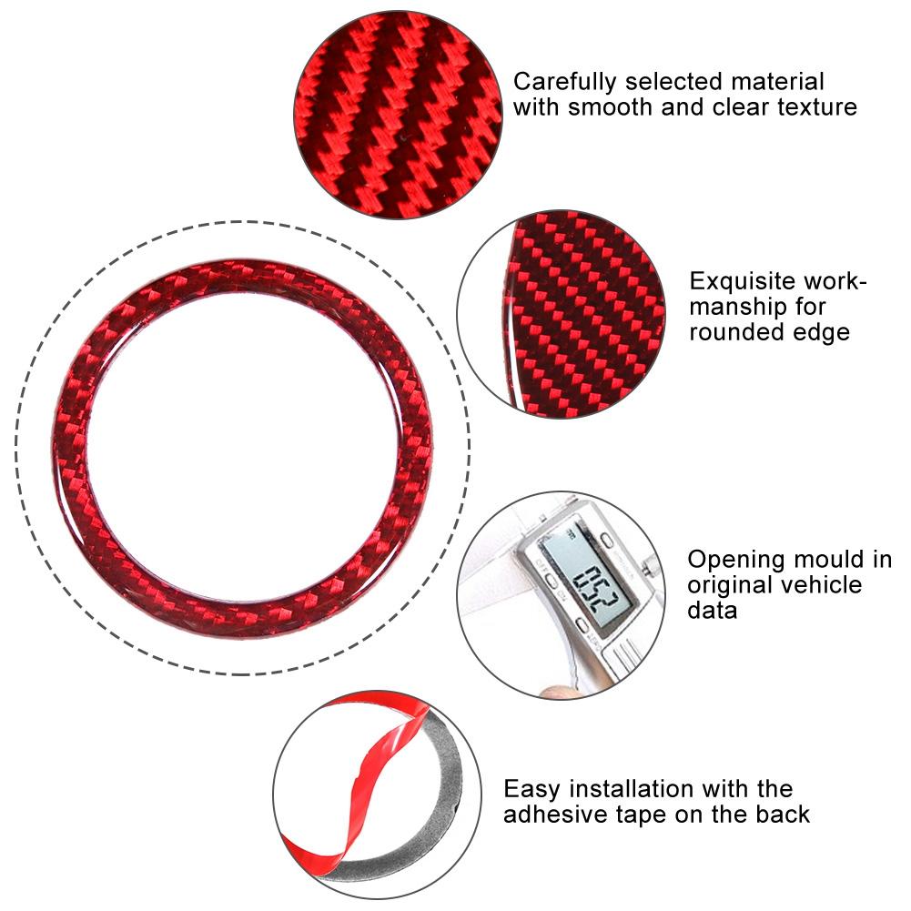 Carbon Fiber Engine Start Button Ring Trim Decoration Fits for Subaru BRZ