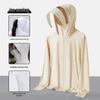 Unisex UPF50+ Cooling Ice Silk Sun Protection Jacket with Detachable Brim for Outdoor Cycling