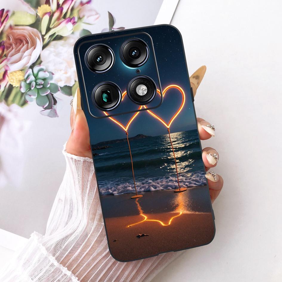 For Motorola Signature 2026 Case Popular Flower Marble Painted Cover Soft Silicone Black Phone Shell For Moto X70 Air Pro Fundas