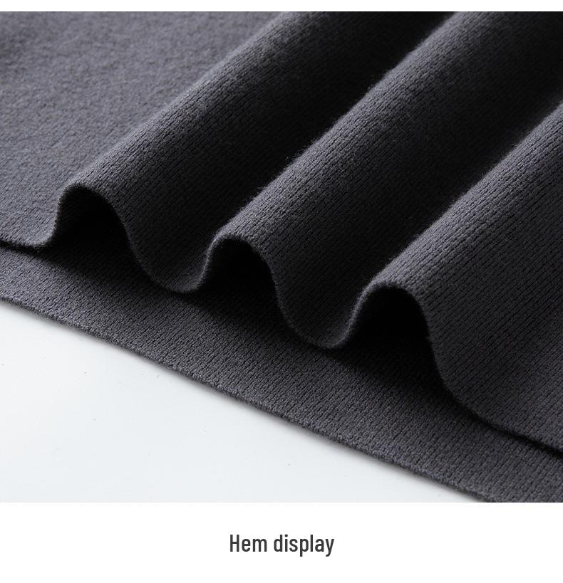 450g Fine Merino Wool Men's Half-High Neck Sweater - Autumn/Winter 2025, 16 Gauge, Machine Washable.