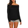 Fashion Leisure Women Long Sleeve Neck Off Shoulder Shirt Tunic Blouse Tops