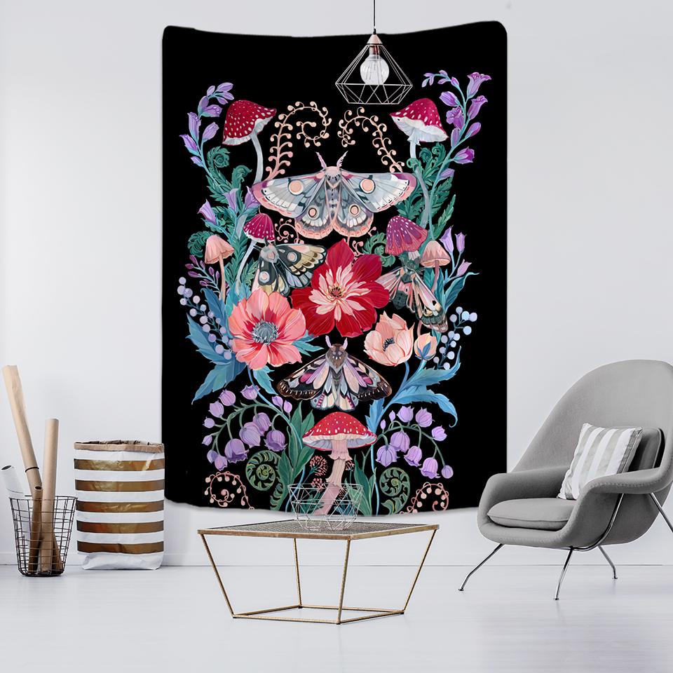 Nordic Psychedelic Butterfly Tapestry Wall Hanging Bohemian Hippie Witchcraft Tarot Science Fiction Room Home Decor