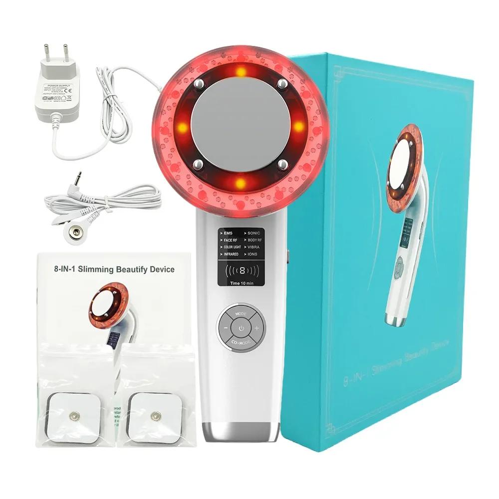 8 IN 1 Ultrasound Cavitation Machine Body Slimming Vibrating Massager Anti-Cellulite Fat Burner Facial RF Infrared EMS LED Light