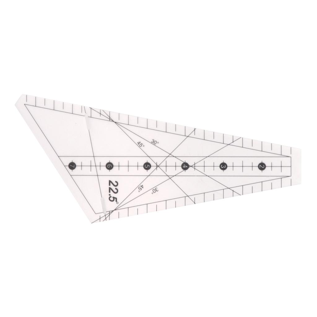 Quiltinglineal 22,5 Grad Schlitzdesign Transparentes Kunststoff Schneiderlineal Werkzeug zum Nähen DIY Basteln 12 Fuß