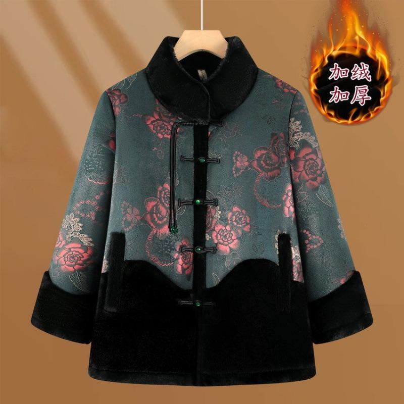 

Зимнее женское утолщенное пальто, верхняя одежда из бархата с интегрированным мехом 6XL [Recommended 160-82.5kg] зелёный