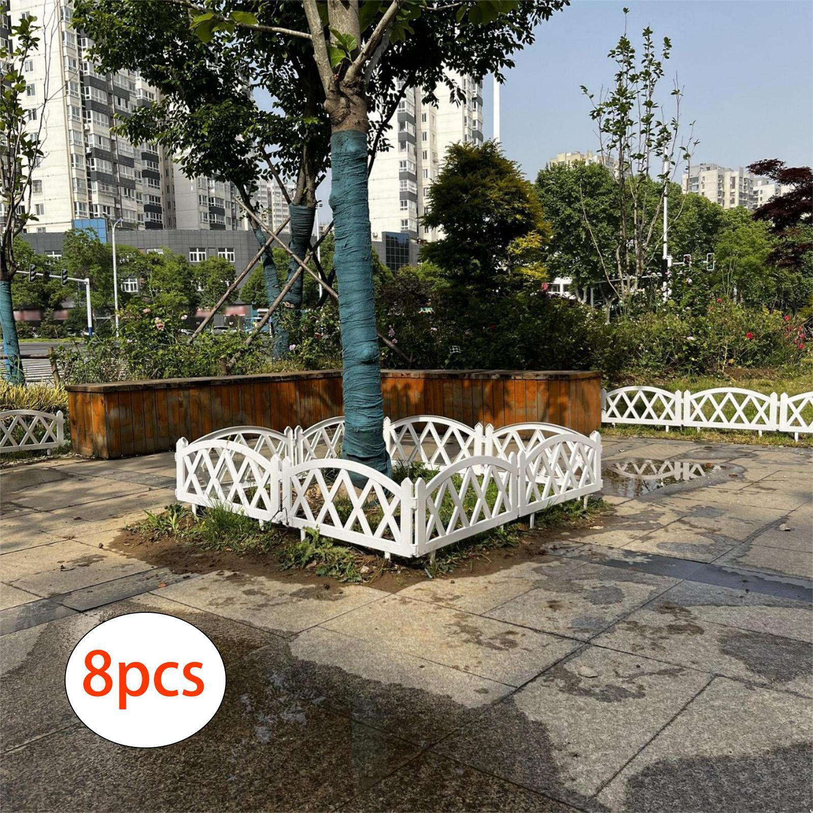 

8 Pack Garden Edging Border Panels with Stakes for Flower Bed And Pathway білий