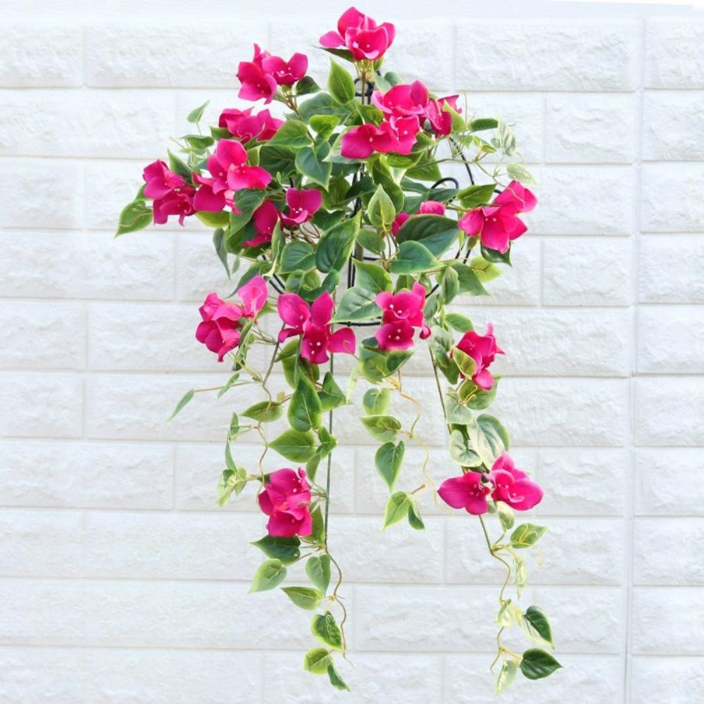 1 Stück künstliche Bougainvillea zum Aufhängen, Seiden-Blumenranken aus Kunststoff, Kunstpflanze für den Außenbereich, Zuhause, Bauernhaus, Garten, Veranda, Traufe, Wand, Zaun, Hochzeitsfeier, Dekoration