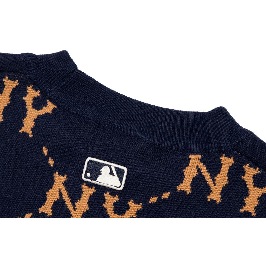 New MLB Old Flower Sweaters Unisex Navy Blue 3AKPM0226-50NYS