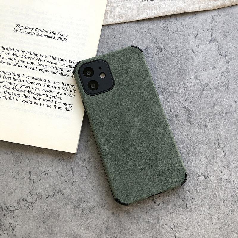 M3C Lambskin Leather Phone Case For iPhone 13 12 11 Pro Max Mini XR XS X 8 7 Plus SE 2020 Soft Silicone Shockproof Back Cover
