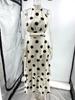 2025 Polka Dot Halter Sleeveless Top & Skirt Set