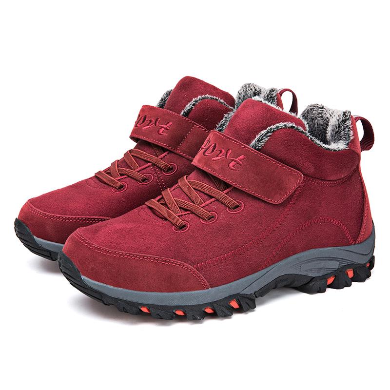 TUINANLE Vinter Menn Plysj Myke Snøstøvler Plus Varmt Utendørs Kaldt Martin Støvler Kvinner Mote Sklisikker fritidssko Sneaker