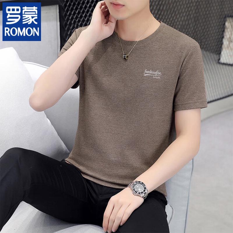 ROMON Men s Summer Round Neck Short Sleeve T-Shirt 2XL