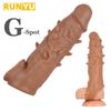 Weiche Penis Extender Sleeve Verzögerung Ejakulation Intimate Waren Sex Spielzeug für Männer Kondom