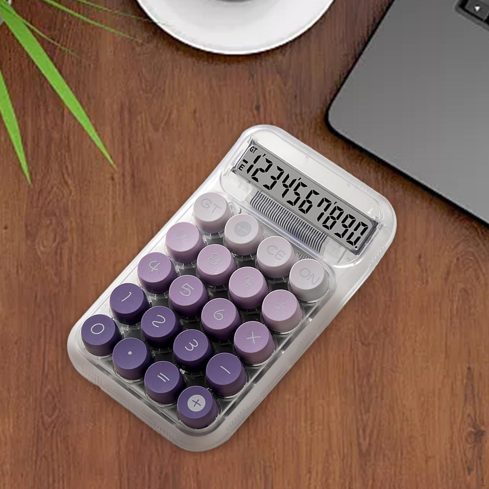 

Цветной калькулятор, большой ЖК-дисплей на 10 цифр и кнопки, стандартные функции настольного калькулятора фиолетовый