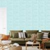 Polynesian Geometric Pattern Wallpaper Celadon and White 50x1000