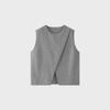 Louvre Autumn Korean Style Irregular Slit Vest for Women - Slim Layered Loose Fit Top