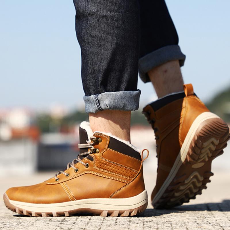 Men Boots Winter Man Shoes Outdoor Ankle Boots Men Snow Boots Plush Keep Warm Men Footwear Non-Slip Casual Trendy Hunting Boots