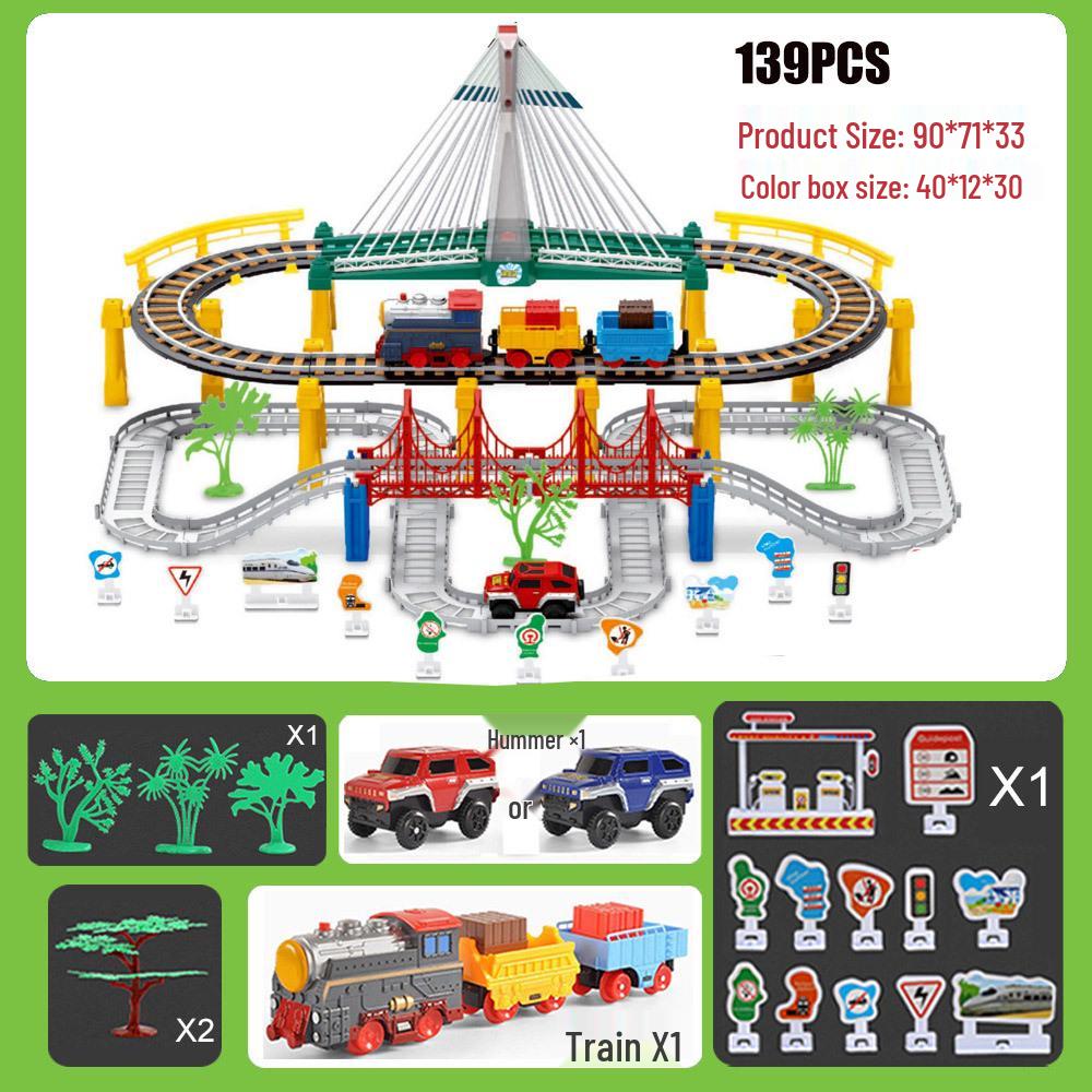 

Высокоскоростной электрический поезд для детей 3-6 лет: Развивающая игрушечная железная дорога с 2 вагонами для мальчиков