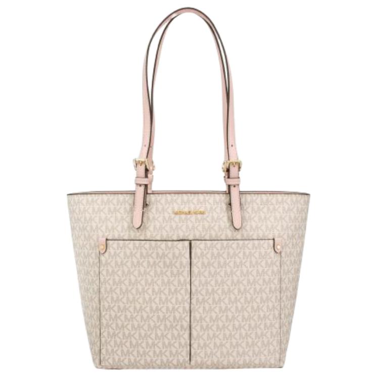 Michael Kors Logo Print PVC Tote Bag Women Tote Bags Light-Pink 35F3GTVT3B-PWDBLSHMLT