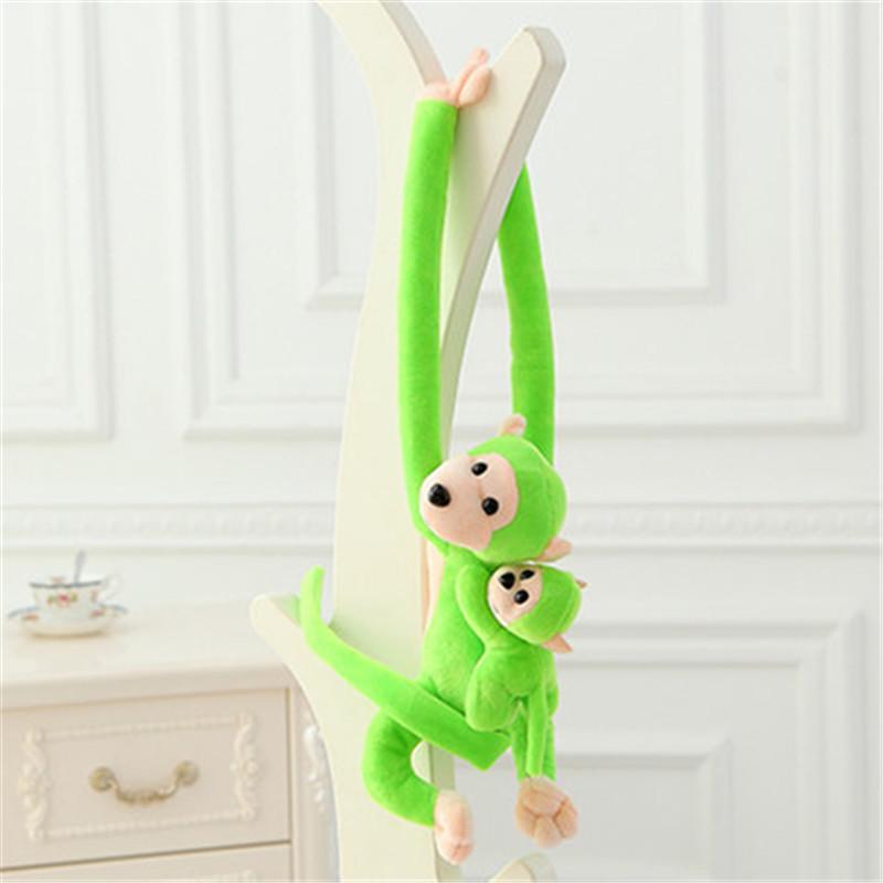 Lovely 70cm Son on Mother's Back Long Arm Tail Animal Monkey Stuffed Doll Plush Toys LS