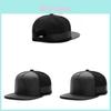 Cappellino da Baseball Hip Hop in Pelle Nera Con Cotone Traspirante Per Streetwear E Abbigliamento Casual