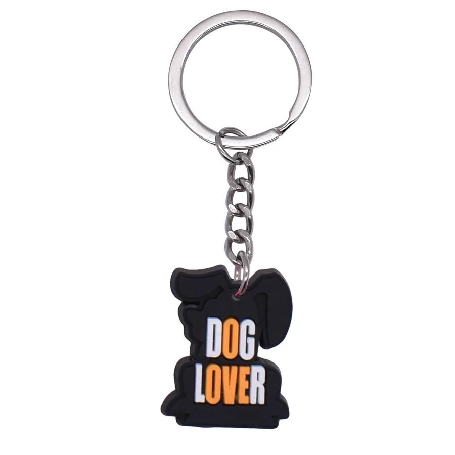 

New Arrival Adorable Pet Dogs PVC Soft Keychains Bag Hanging Pendant Car Keyrings Animals Key Chains Accessories Wholesale Gift