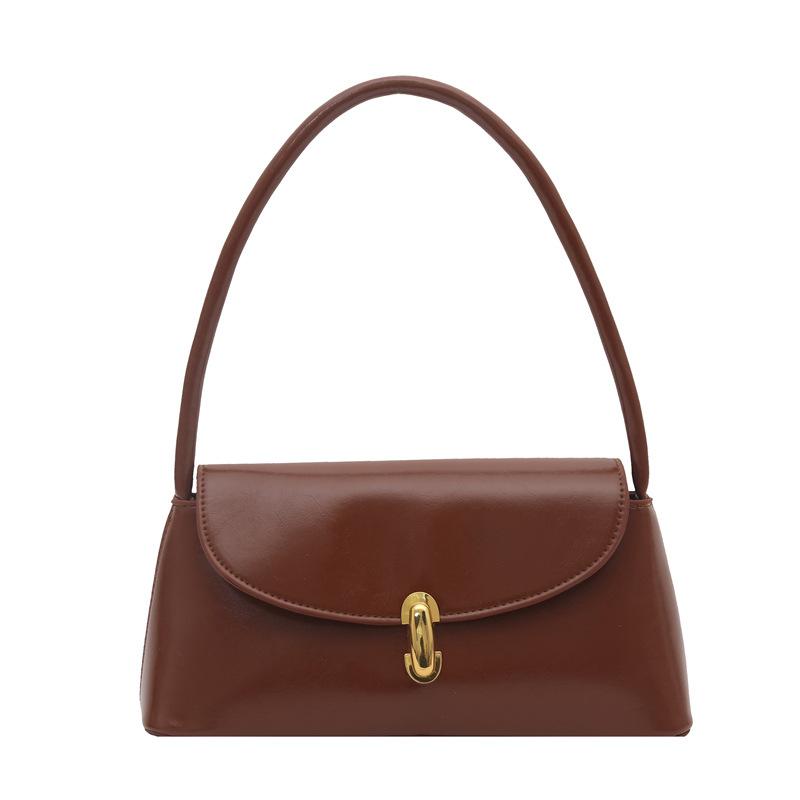 Shoulder bag Female messenger bag Baguette underarm bag Simple lock shoulder bag