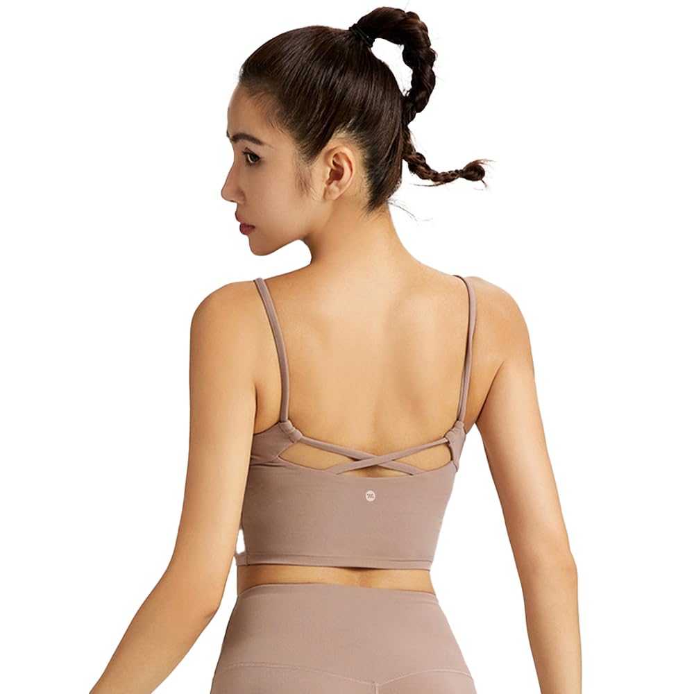 

Спортивный бюстгальтер Yomoment формованный крест-накрест для и Розово-коричневый, Нескользящий, Спина, Встроенные чашечки, Влагоотводящий, Быстросохнущий, Без косточек, Поддержка, С подкладкой,