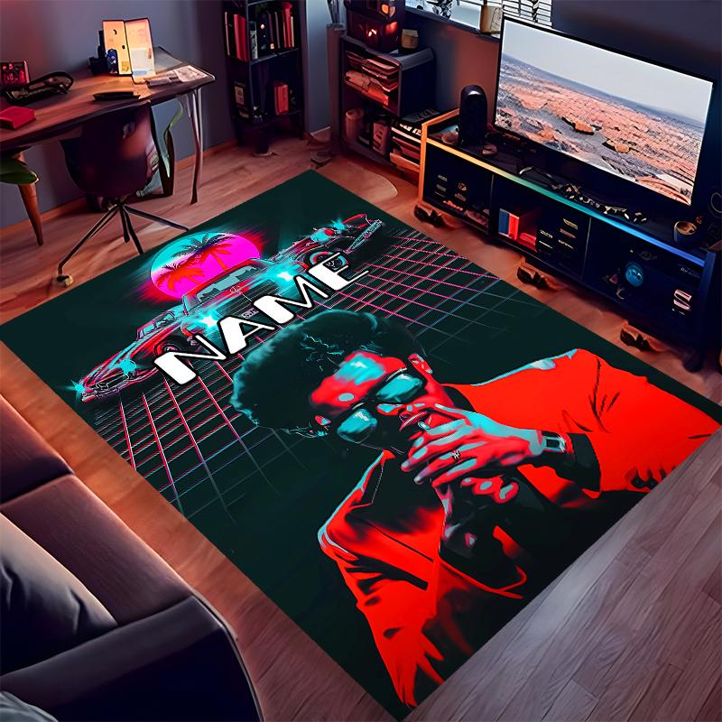 Custom Personalization The Weeknd Print Area Rug - Soft, Washable Non-Slip Indoor Mat,Living Room,Home&Office Decorative Rug