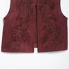 Spring 2025 Women's European & American Style Embroidered Suede Vest