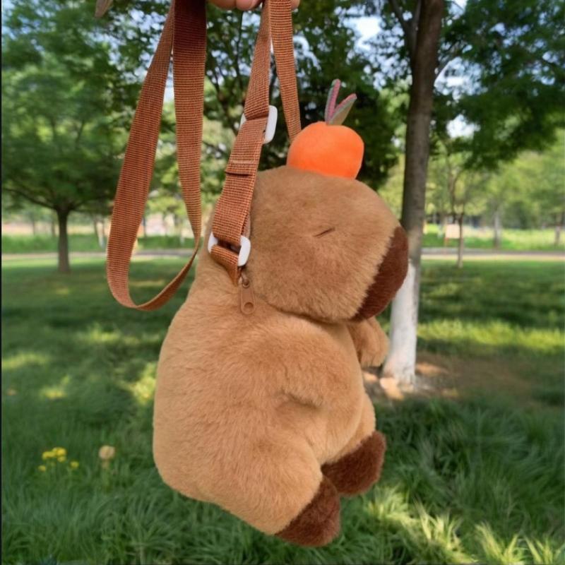 

Capybara Plush Crossbody Bag Cute Capibara Anime Shoulder Bag Soft Stuffed Cartoon Fluffy Mini Knapsack Bag Birthday Gift