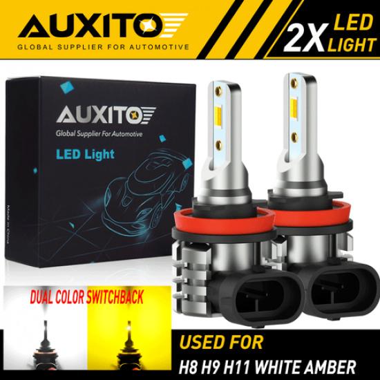 Switchback H11 LED Fog Light H16 H8 Dual Color Yellow 3000K White EOA