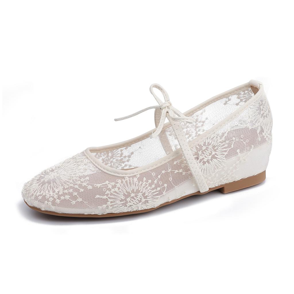 Summer new flat-soled single shoes women's 2025 temperament ballet style mesh women's shoes wear high-end soft-soled casual shoes