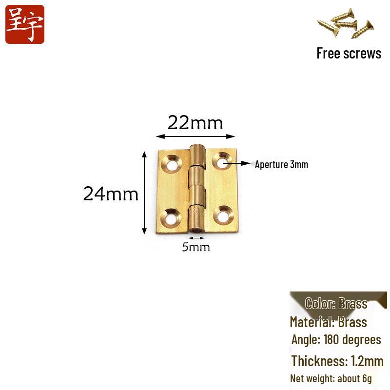 3-Inch Brass Concealed Chinese Antique Style Folding Copper Hinges for Furniture