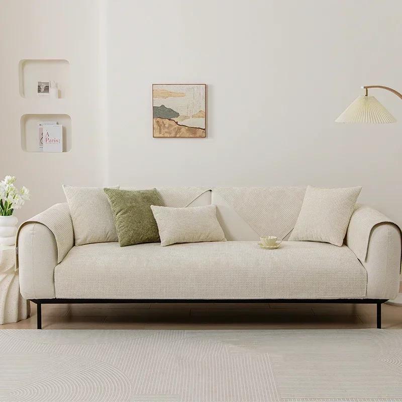 Chenille Four Seasons Universal Sofa Cover for Living Room Sofa Par Sofa Mat for Living Room Non-Slip L Shaped Couch Cushion