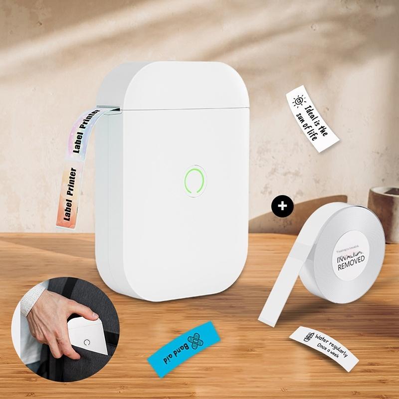 Portable Mini Inkless Printer Thermal Printer Adhesive Sticker Labeling Machine Label Maker Bluetooth Wireless Thermal Printer