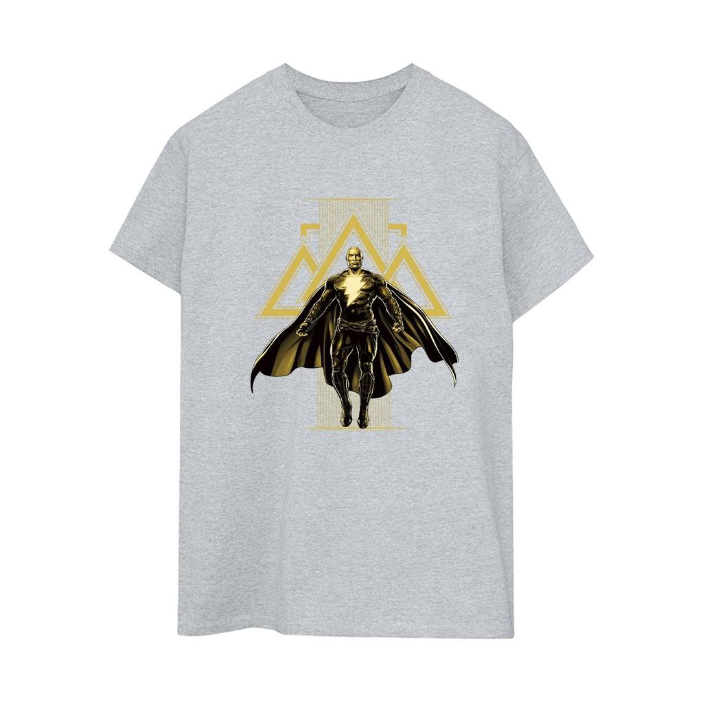 DC Comics Womens/Ladies Black Adam Rising Golden Symbols Cotton Boyfriend T-Shirt