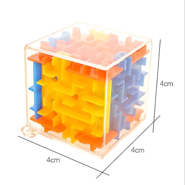 Creative 3D Maze Ball 4cm Mini Magic Cube: Six-Sided Challenge Educational Toy for Kids